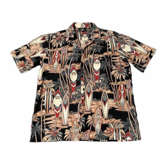 Mens Medium Hawaiian Shirt Royal Creations Aloha Floral Surf Beach Magnum PI - Picture 1 of 5